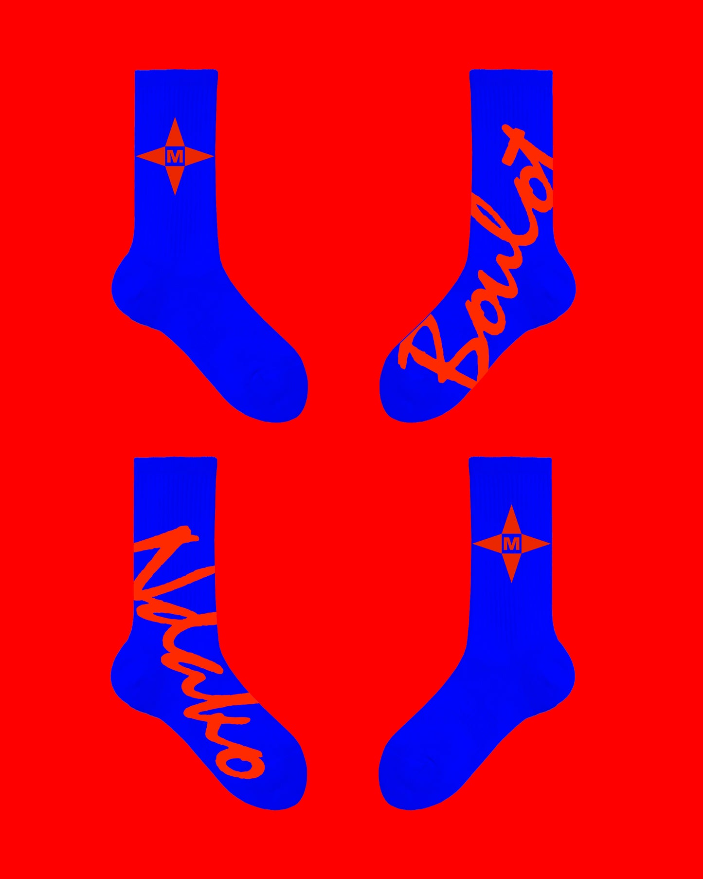 MS Boulot Ndako Socks (Electric Blue)